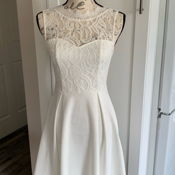 White lace open back mini dress size XS. - Picture 2 of 5